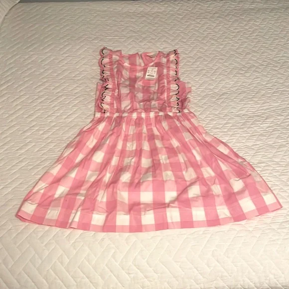 open lace back dress Pink Plaid Lace Up Dress